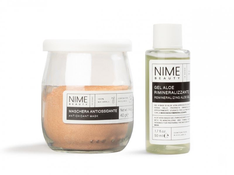 NIME BeautyMaschera Viso Fai da Te Antiossidante+Gel Aloe Rimineralizzante