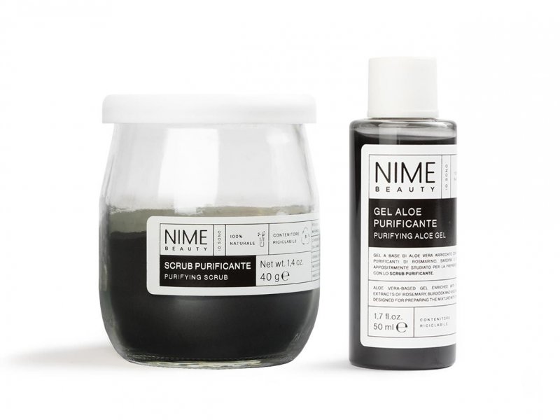 NIME BeautyScrub Viso Fai da Te Purificante + Gel Aloe Purificante